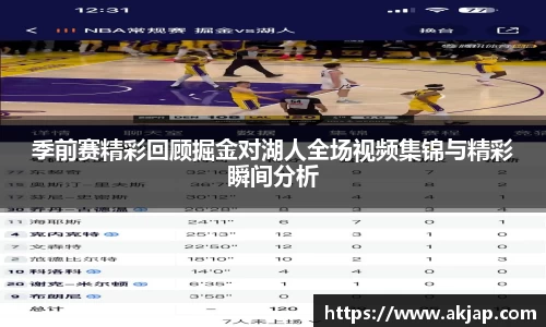 季前赛精彩回顾掘金对湖人全场视频集锦与精彩瞬间分析